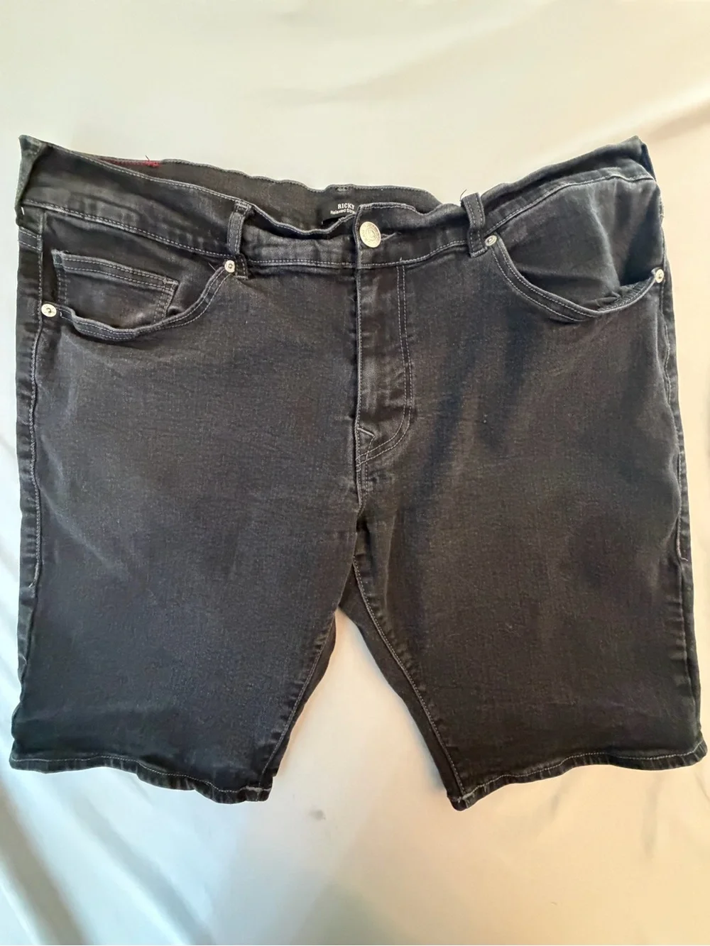 True Religion Black Washed Denim Men's Shorts